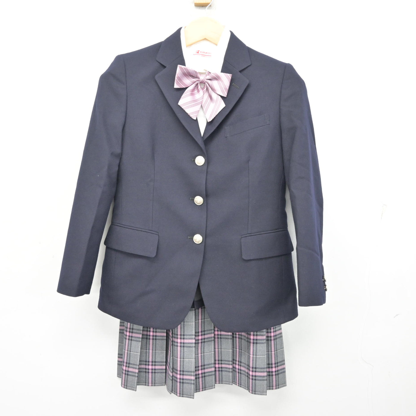 【中古】 クラーク記念国際高等学校 女子制服 5点 (ブレザー・シャツ・スカート) sf100960