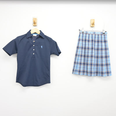 【中古】 クラーク記念国際高等学校 女子制服 2点 (シャツ・スカート) sf100961