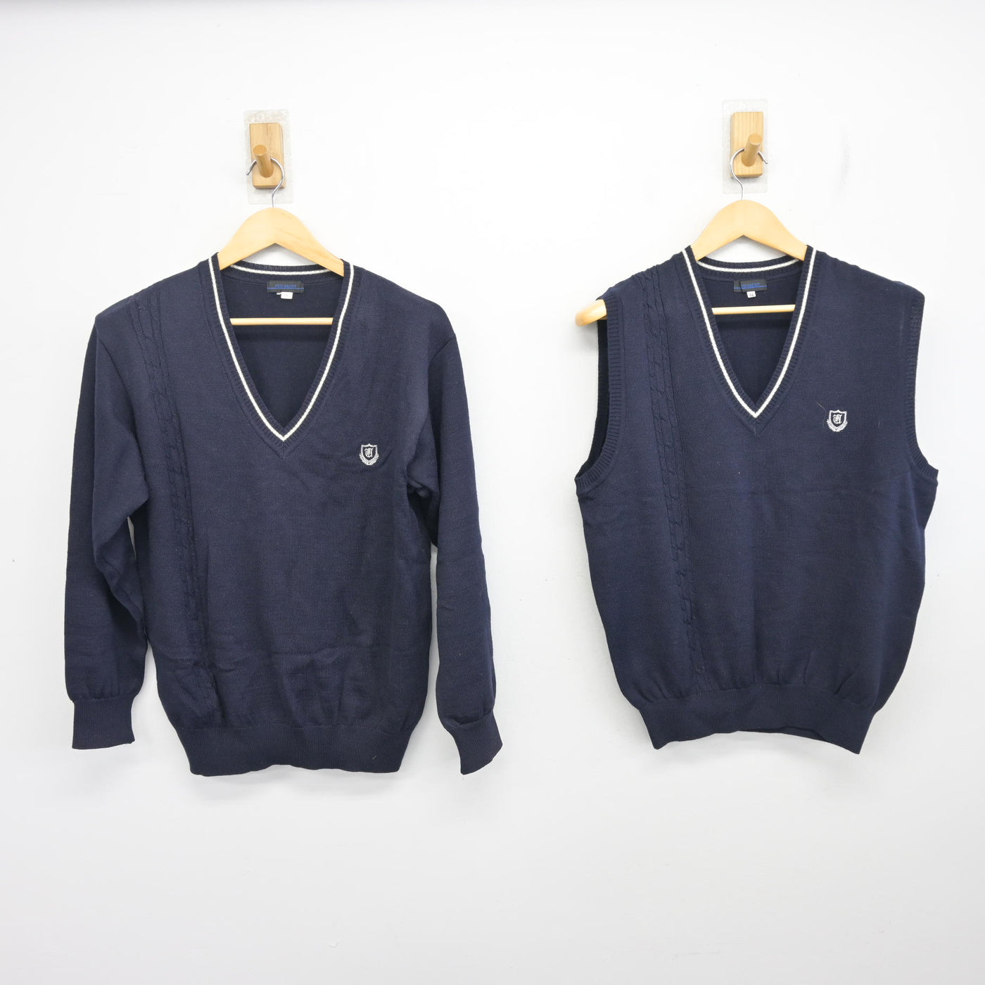 【中古】栃木県 宇都宮短期大学附属高等学校 男子制服 2点 (ニット・ニットベスト) sf100981