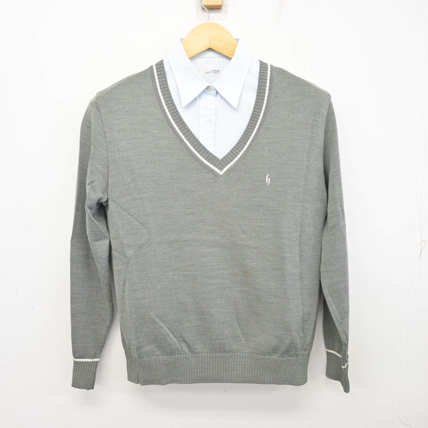 【中古】広島県 広島国際学院高等学校 女子制服 2点 (ニット・シャツ) sf100987