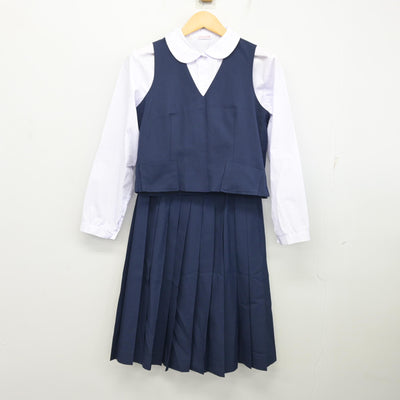 【中古】千葉県 高谷中学校 女子制服 4点 (ブレザー・ベスト・シャツ・スカート) sf101020