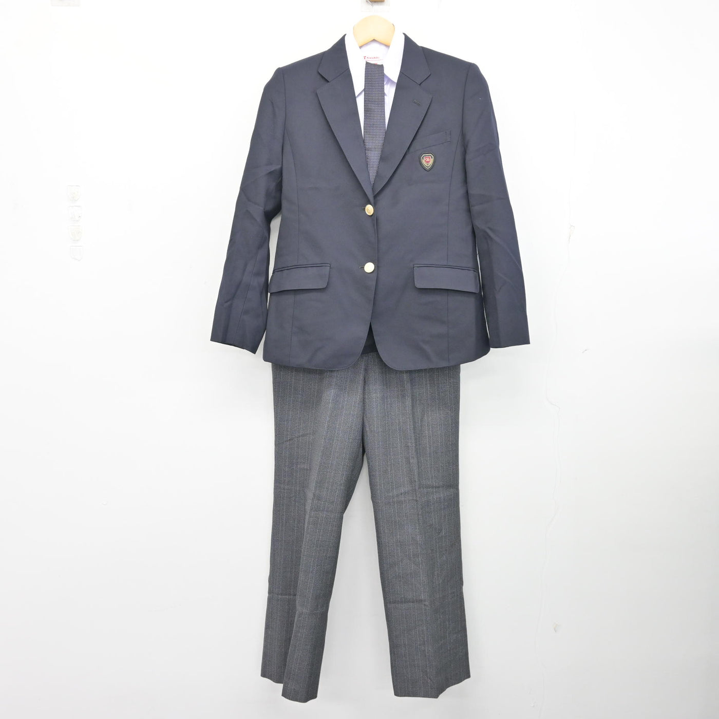 【中古】千葉県 市川南高等学校 女子制服 4点 (ブレザー・シャツ・ズボン) sf101024