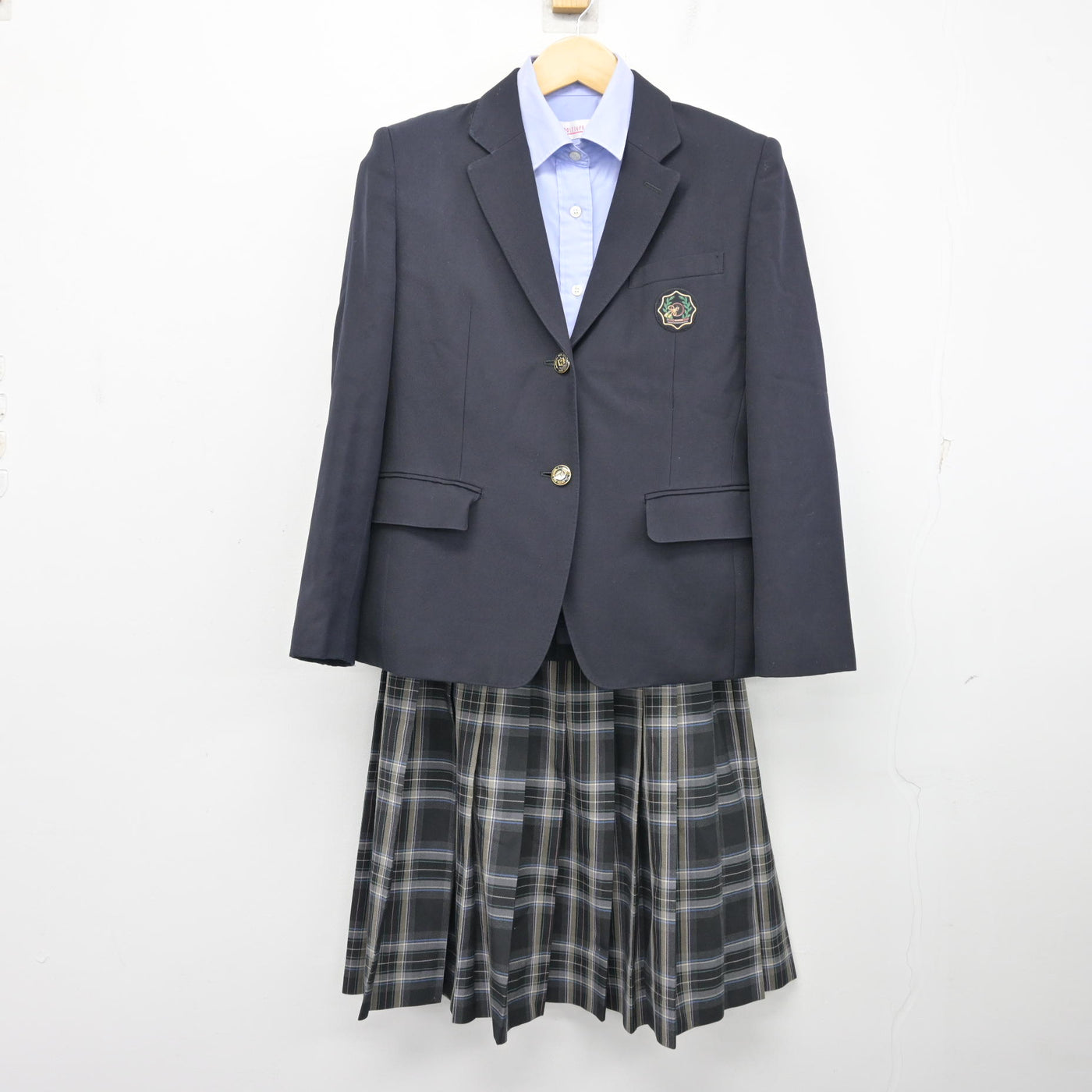 【中古】大阪府 浪速高等学校・中学校 女子制服 3点 (ブレザー・シャツ・スカート) sf101030