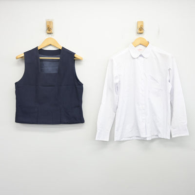 【中古】兵庫県 姫路市立灘中学校 女子制服 2点 (ベスト・シャツ) sf101044
