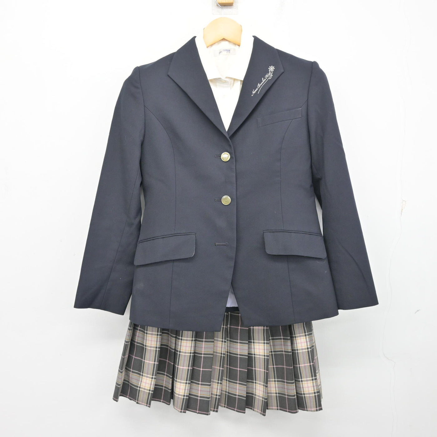 【中古】奈良県 奈良文化高等学校 女子制服 3点 (ブレザー・シャツ・スカート) sf101049
