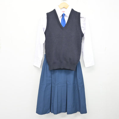 【中古】宮城県 増田中学校 女子制服 5点 (ブレザー・ニットベスト・シャツ・スカート) sf101053