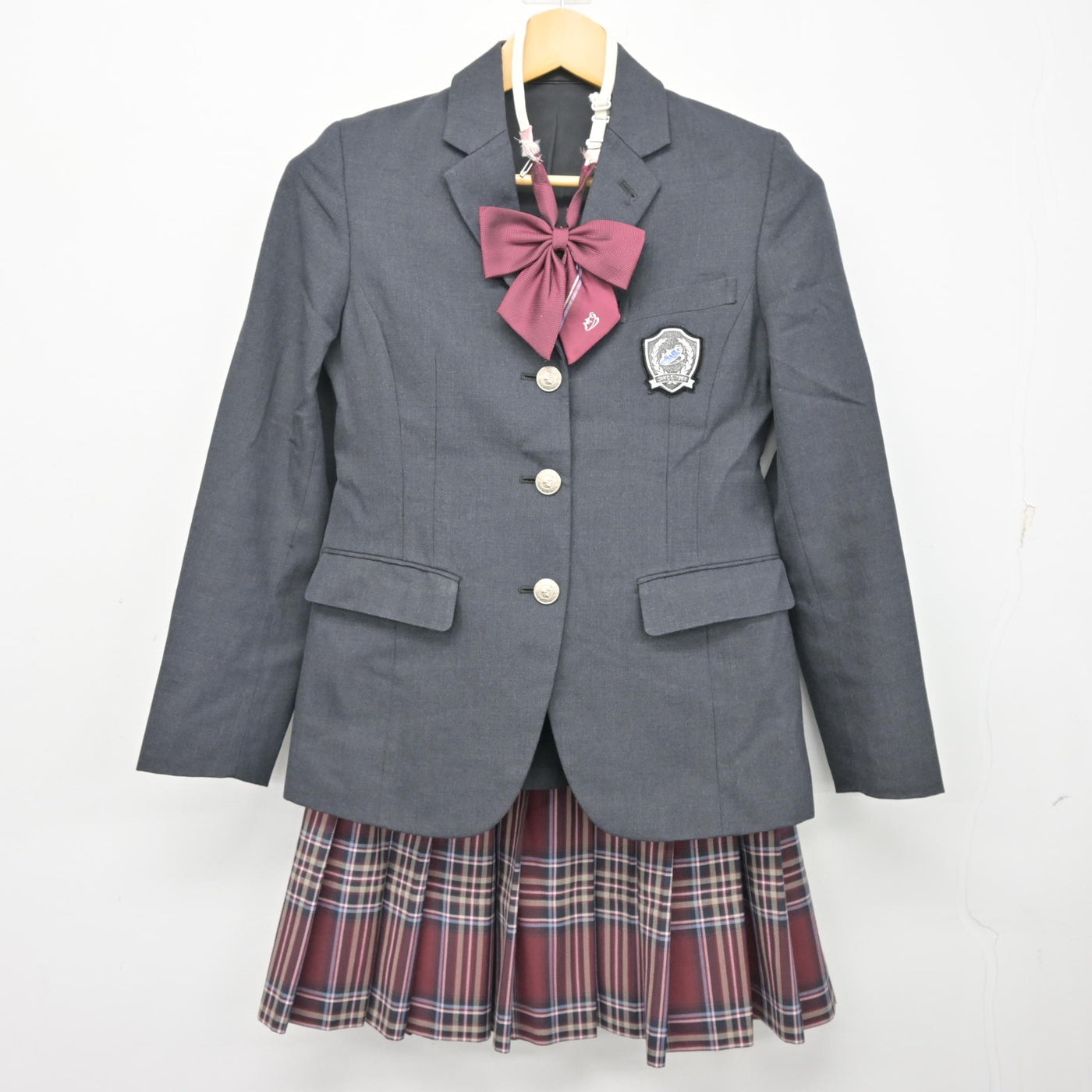 【中古】大阪府 常翔啓光学園中学校 女子制服 4点 (ブレザー・ニット・スカート) sf101065