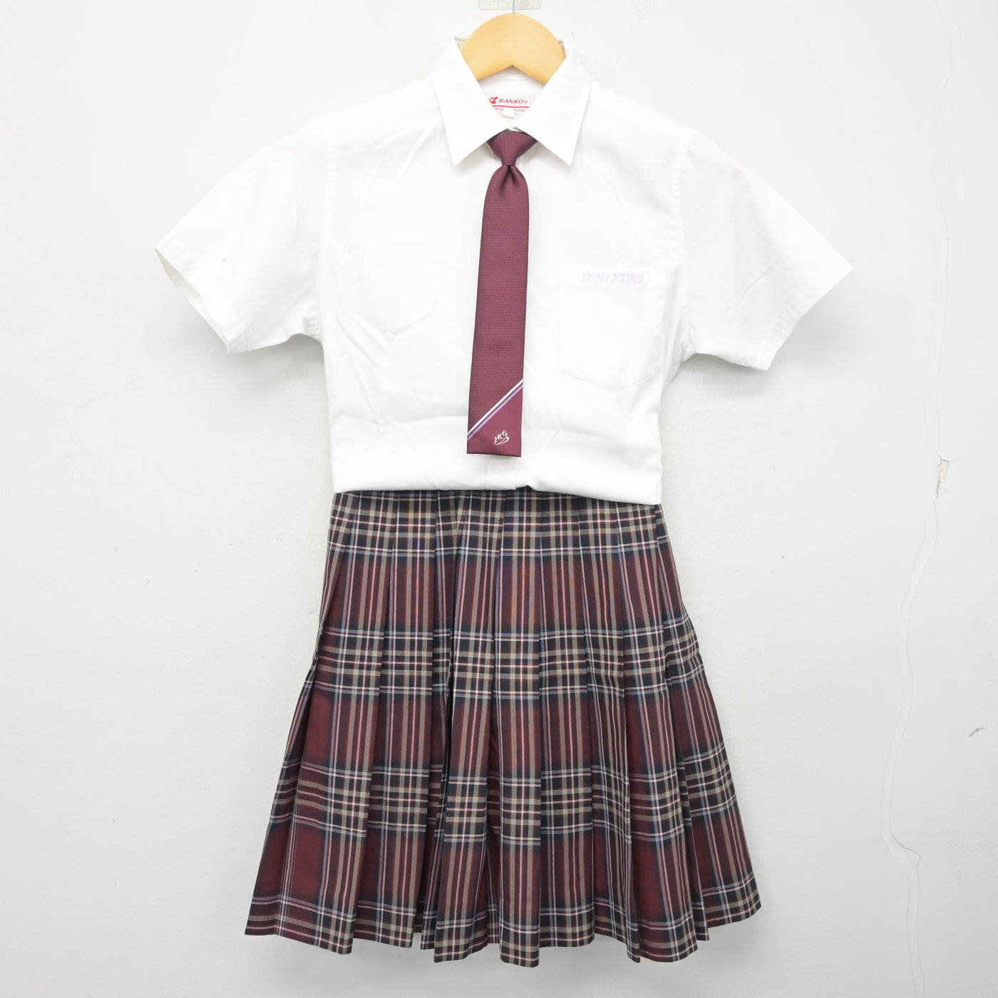 【中古】大阪府 常翔啓光学園中学校 女子制服 3点 (シャツ・スカート) sf101066