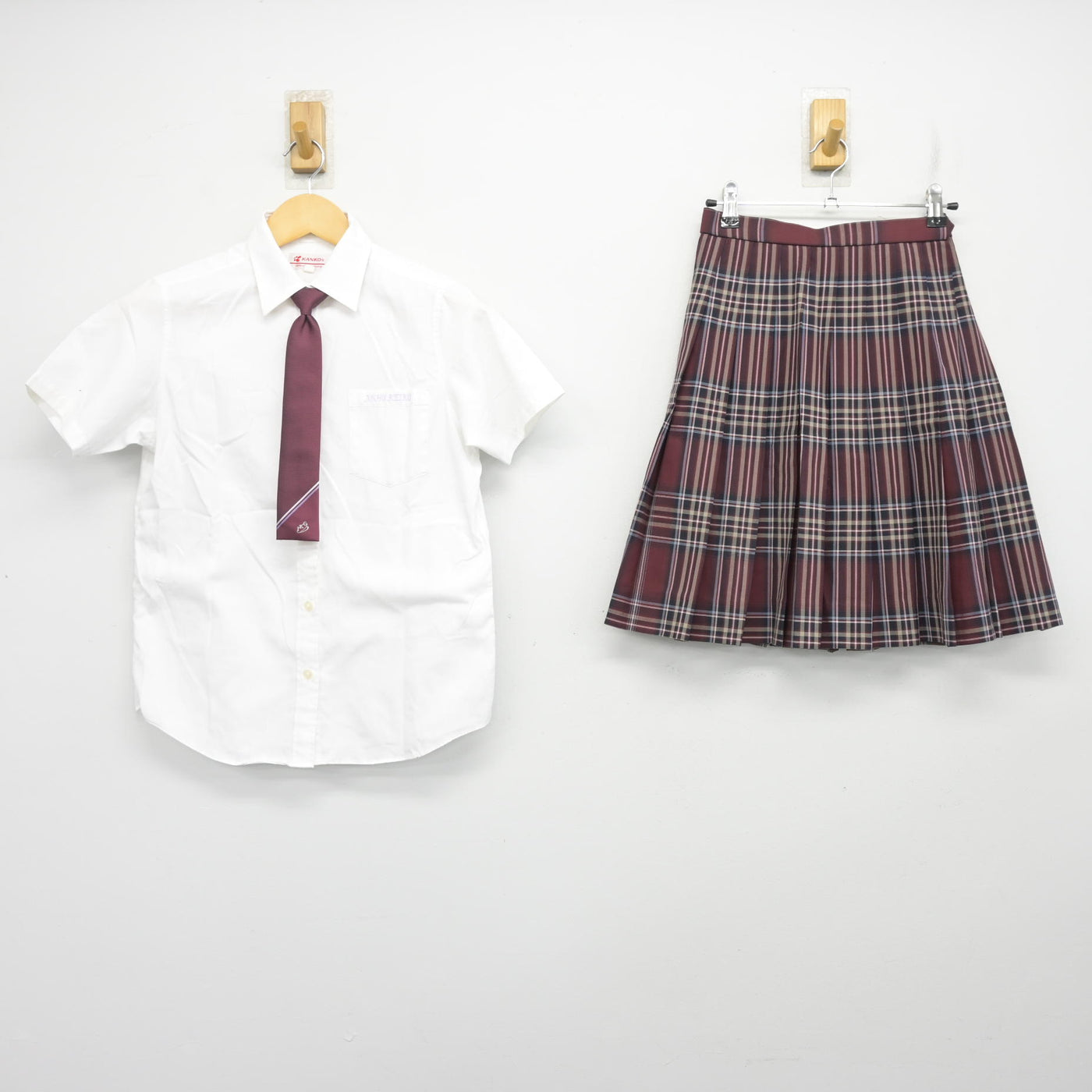【中古】大阪府 常翔啓光学園中学校 女子制服 3点 (シャツ・スカート) sf101066