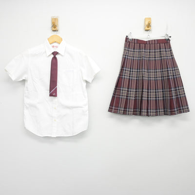 【中古】大阪府 常翔啓光学園中学校 女子制服 3点 (シャツ・スカート) sf101066