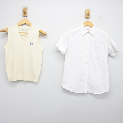 【中古】大阪府 常翔啓光学園中学校 女子制服 2点 (ニットベスト・シャツ) sf101067