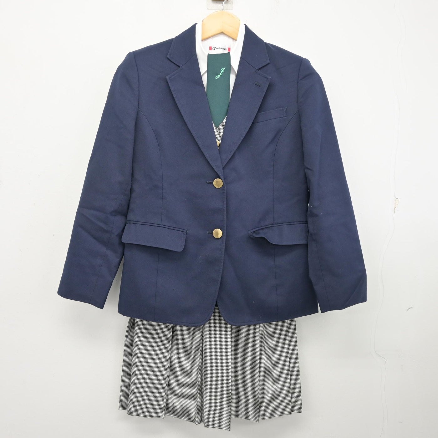 【中古】岡山県 岡山城東高等学校 女子制服 5点 (ブレザー・ベスト・シャツ・スカート) sf101096