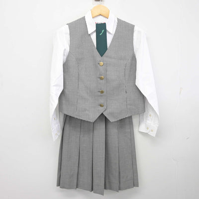 【中古】岡山県 岡山城東高等学校 女子制服 5点 (ブレザー・ベスト・シャツ・スカート) sf101096