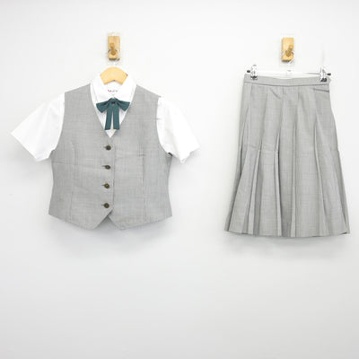 【中古】岡山県 岡山城東高等学校 女子制服 4点 (ベスト・シャツ・スカート) sf101098