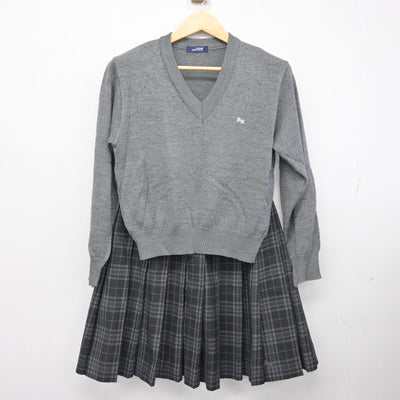 【中古】埼玉県 草加西高等学校 女子制服 4点 (ブレザー・ニット・スカート) sf101101