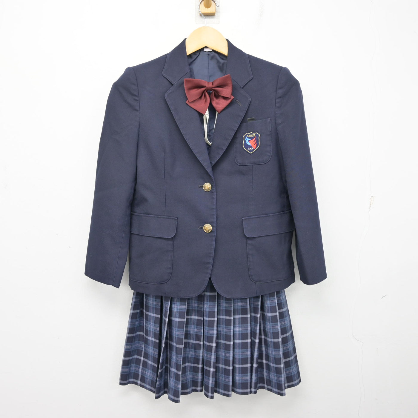 【中古】滋賀県 堅田中学校 女子制服 4点 (ブレザー・スカート) sf101105