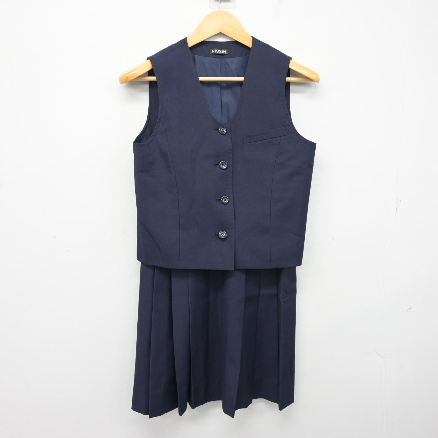 【中古】東京都 女子美術大学付属高等学校・中学校 女子制服 2点 (ベスト・スカート) sf101109
