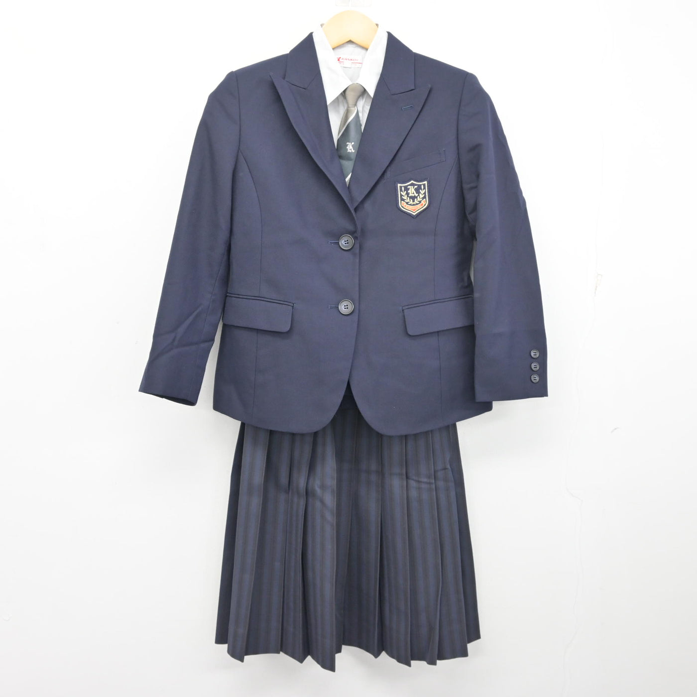 【中古】愛媛県 川之石高等学校 女子制服 4点 (ブレザー・シャツ・スカート) sf101190
