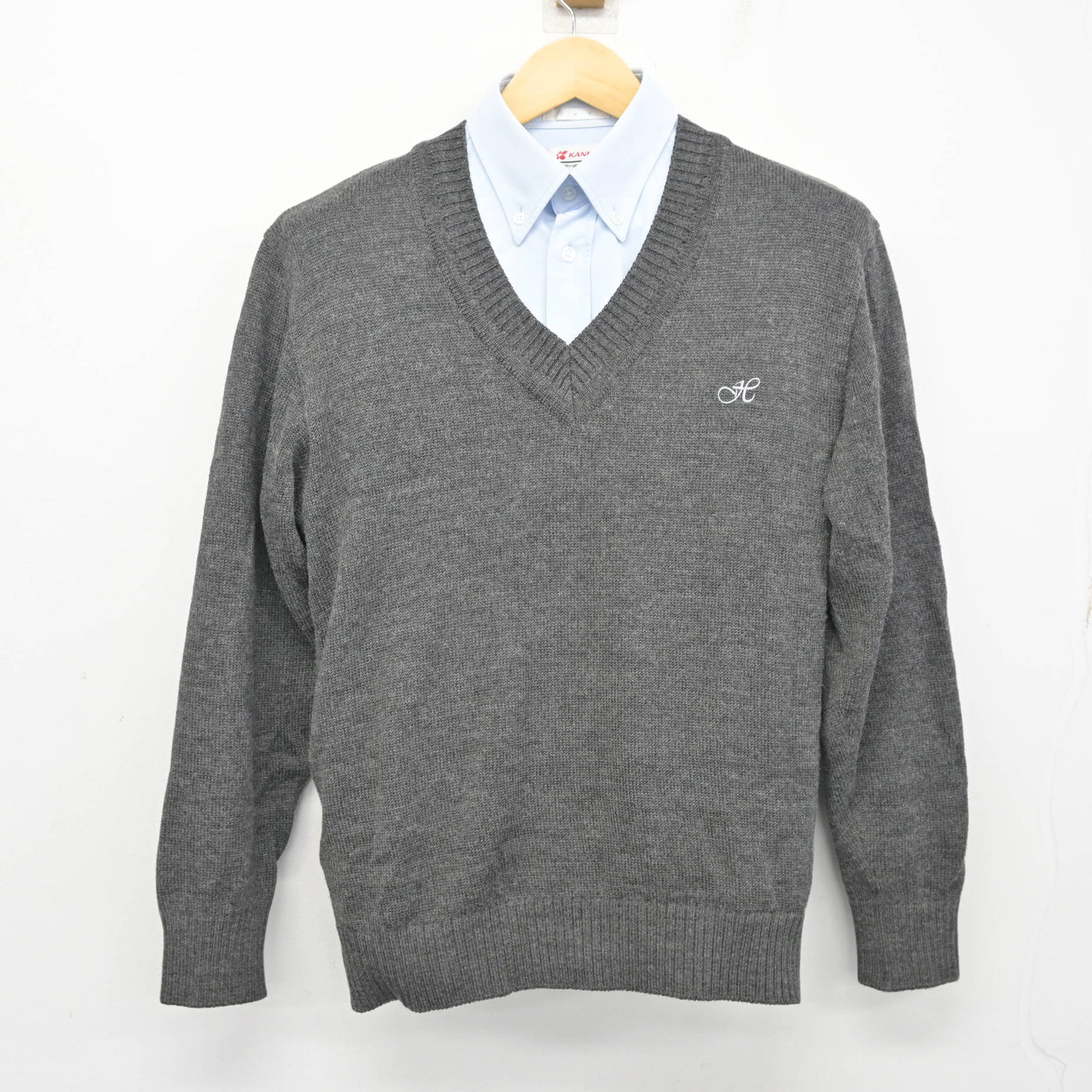 【中古】東京都 豊南高等学校 男子制服 2点 (ニット・シャツ) sf101203