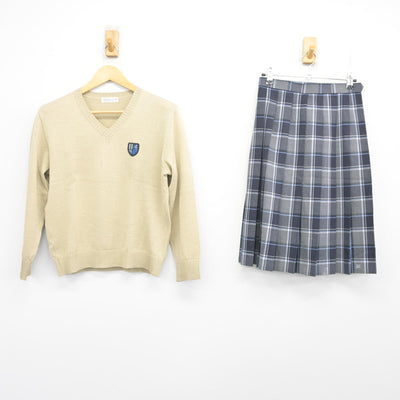 【中古】三重県 松阪商業高等学校 女子制服 2点 (ニット・スカート) sf101209