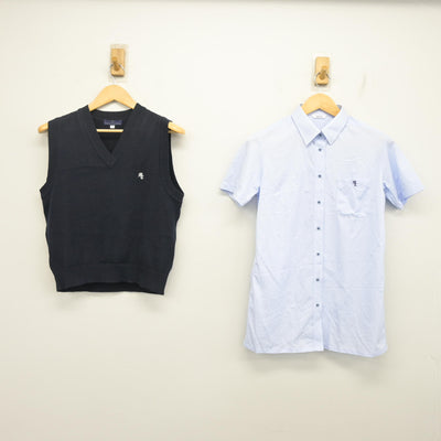 【中古】京都府 宮津天橋高等学校 女子制服 2点 (ニットベスト・シャツ) sf101221