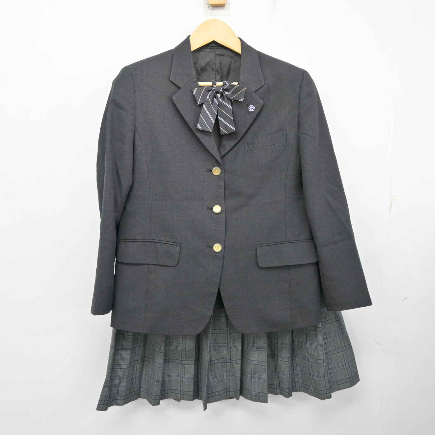 【中古】埼玉県 草加高等学校 女子制服 6点 (ブレザー・ニット・スカート) sf101299