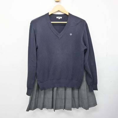 【中古】埼玉県 草加高等学校 女子制服 6点 (ブレザー・ニット・スカート) sf101299