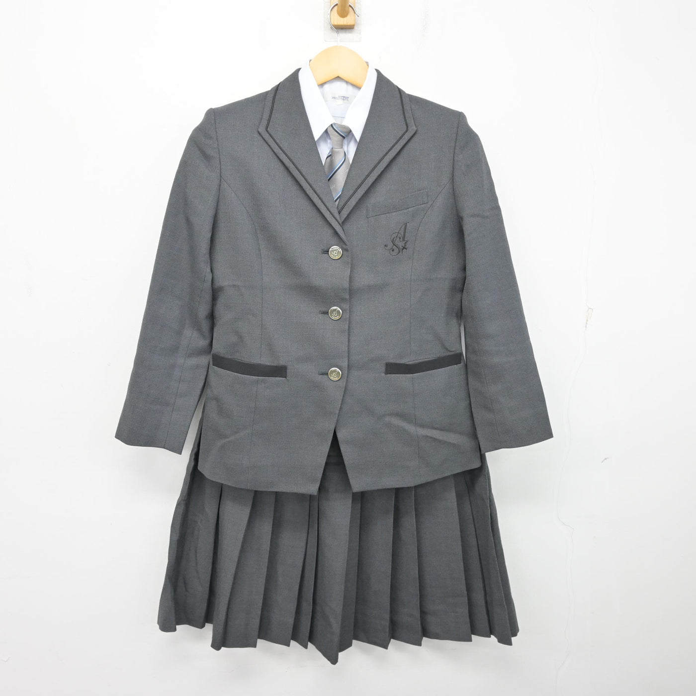 【中古】兵庫県 相生産業高等学校 女子制服 5点 (ブレザー・シャツ・スカート) sf101309