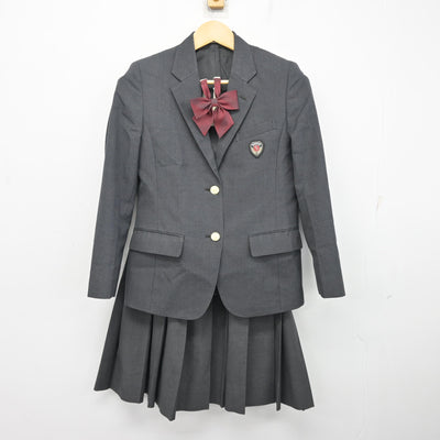 【中古】熊本県 慶誠高等学校 女子制服 4点 (ブレザー・ベスト・スカート) sf101312