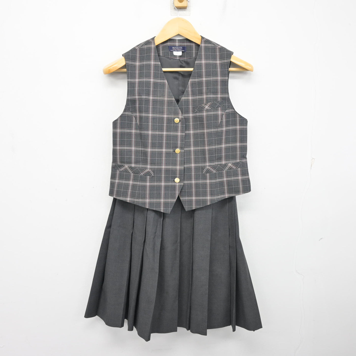 【中古】熊本県 慶誠高等学校 女子制服 4点 (ブレザー・ベスト・スカート) sf101312