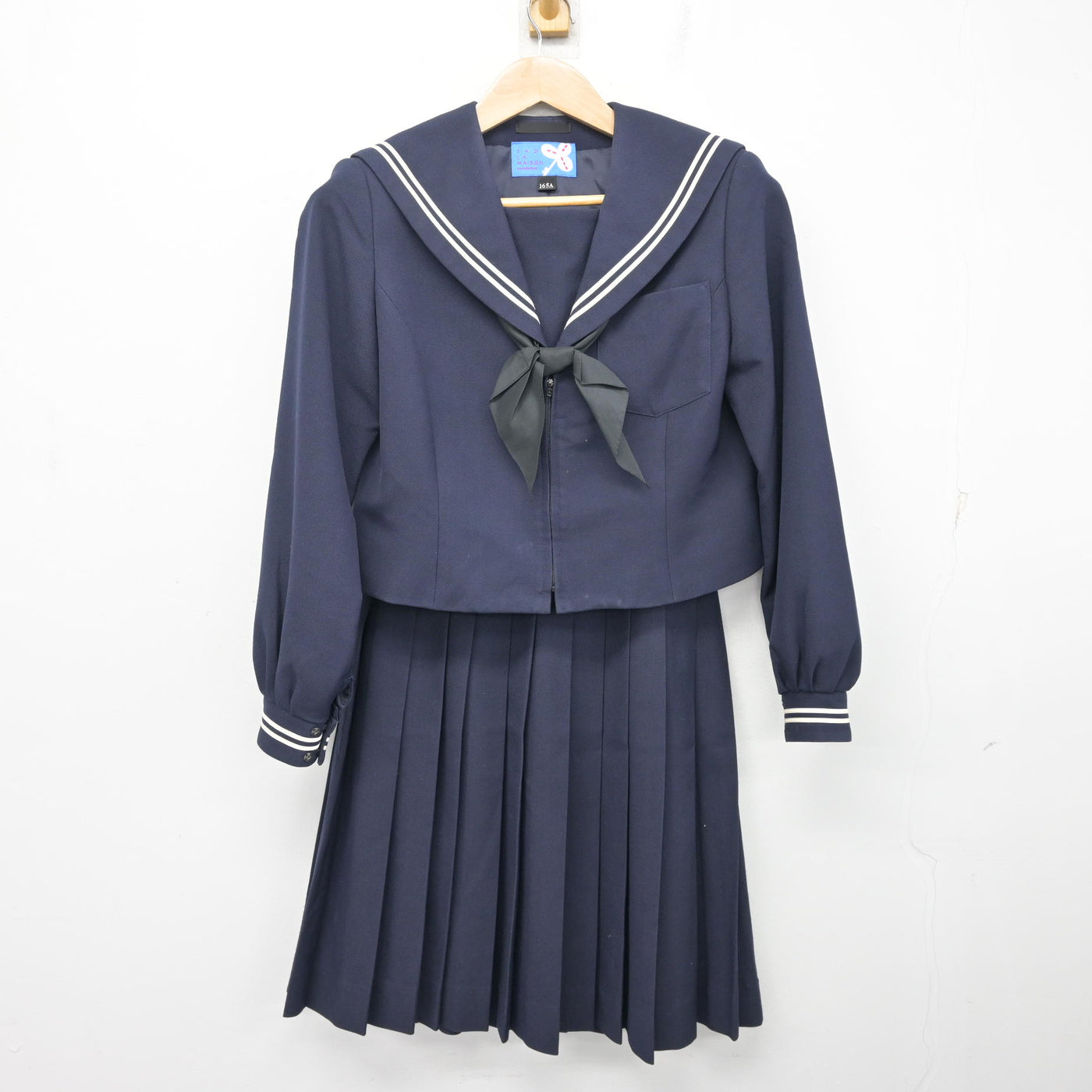 【中古】愛知県 青陵中学校 女子制服 3点 (セーラー服・スカート) sf101330