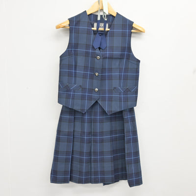 【中古】東京都 あきる野市立西中学校 女子制服 4点 (ブレザー・ベスト・スカート) sf101384