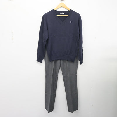 【中古】埼玉県 草加高等学校 男子制服 4点 (ブレザー・ニット・ズボン) sf101397
