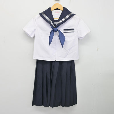 【中古】富山県 滑川中学校 女子制服 3点 (セーラー服・スカート) sf101402