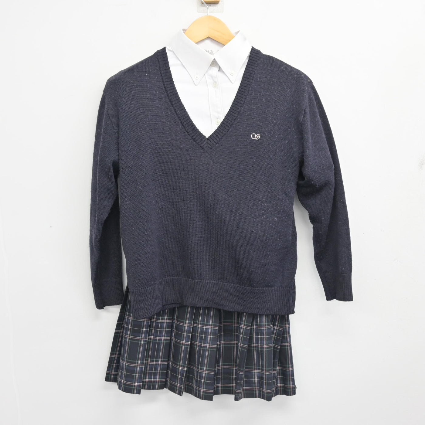 【中古】福岡県 星琳高等学校 女子制服 4点 (ブレザー・ニット・シャツ・スカート) sf101404