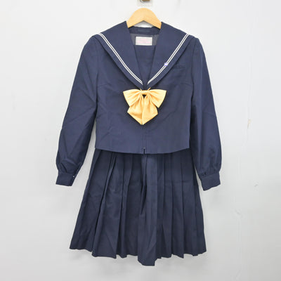 【中古】福岡県 直方第二中学校 女子制服 3点 (セーラー服・スカート) sf101405