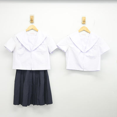【中古】福岡県 直方第二中学校 女子制服 3点 (セーラー服・スカート) sf101406
