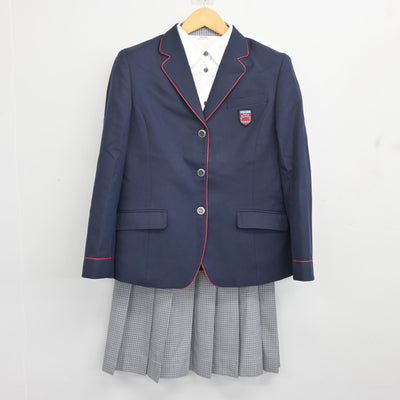【中古】山口県 サビエル高等学校 女子制服 4点 (ブレザー・シャツ・スカート) sf101411