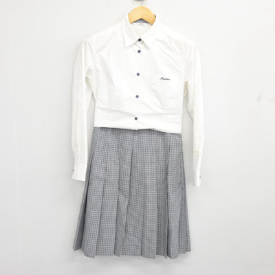 【中古】山口県 サビエル高等学校 女子制服 3点 (ニットベスト・シャツ・スカート) sf101413
