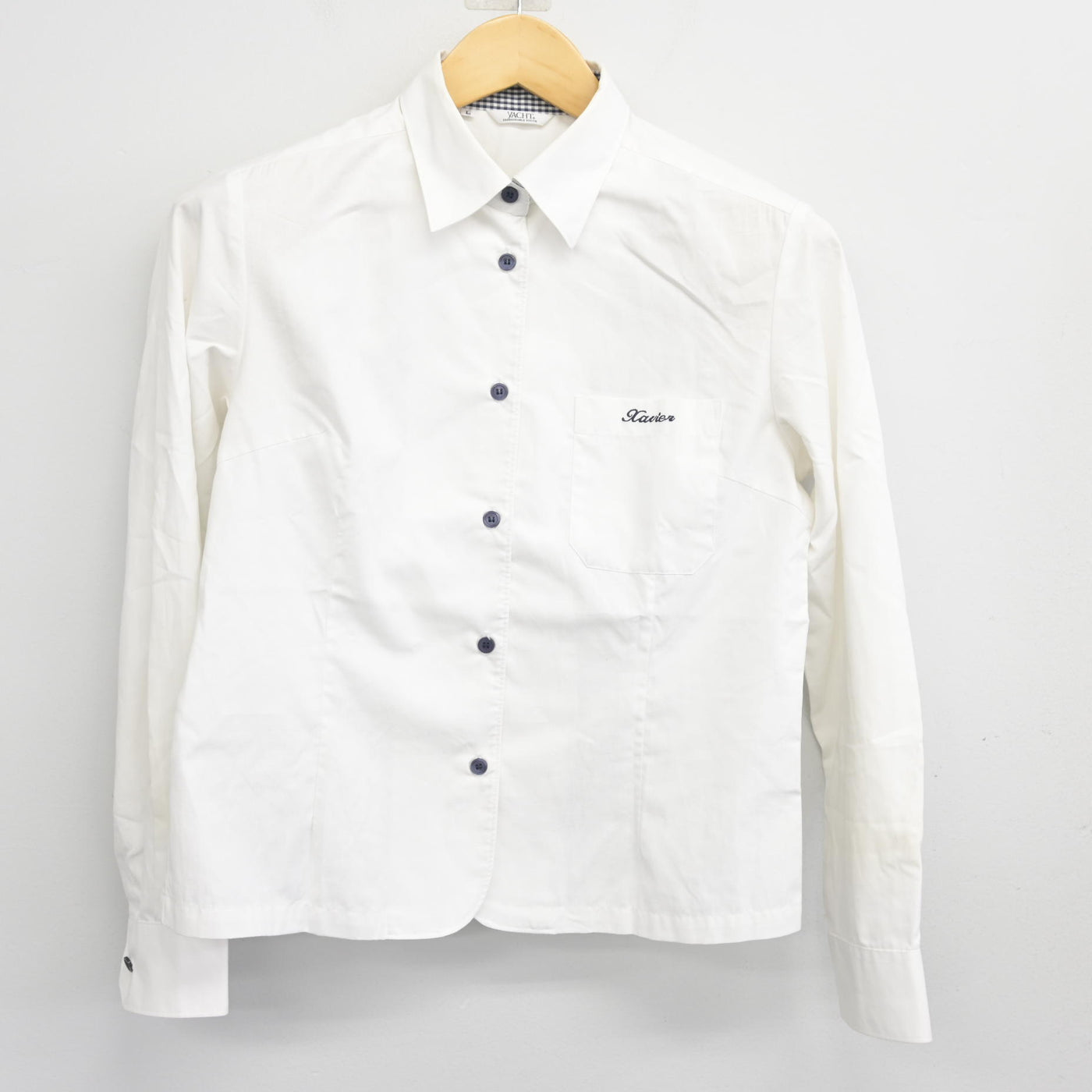 【中古】山口県 サビエル高等学校 女子制服 3点 (ニットベスト・シャツ・スカート) sf101413