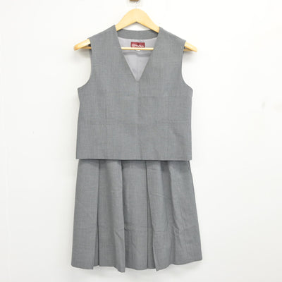 【中古】埼玉県 加治中学校 女子制服 2点 (ベスト・スカート) sf101415