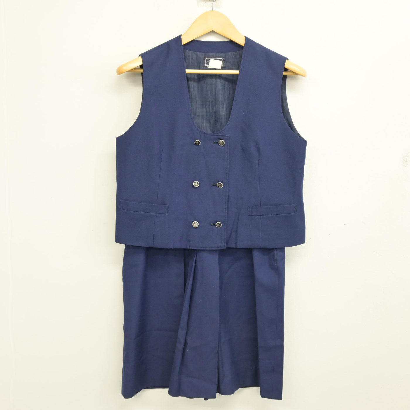 【中古】埼玉県 狭山経済高等学校 女子制服 2点 (ベスト・スカート) sf101419
