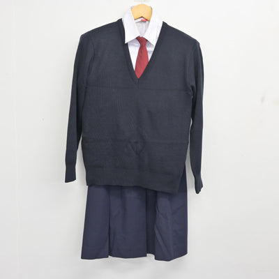 【中古】東京都 江戸川区南葛西中学校/旧制服 女子制服 5点 (ブレザー・ニット・シャツ・スカート) sf101422