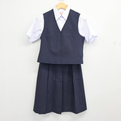 【中古】東京都 江戸川区南葛西中学校/旧制服 女子制服 3点 (ベスト・シャツ・スカート) sf101423