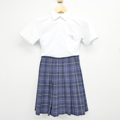 【中古】鹿児島県 神村学園高等部 女子制服 2点 (シャツ・スカート) sf101442