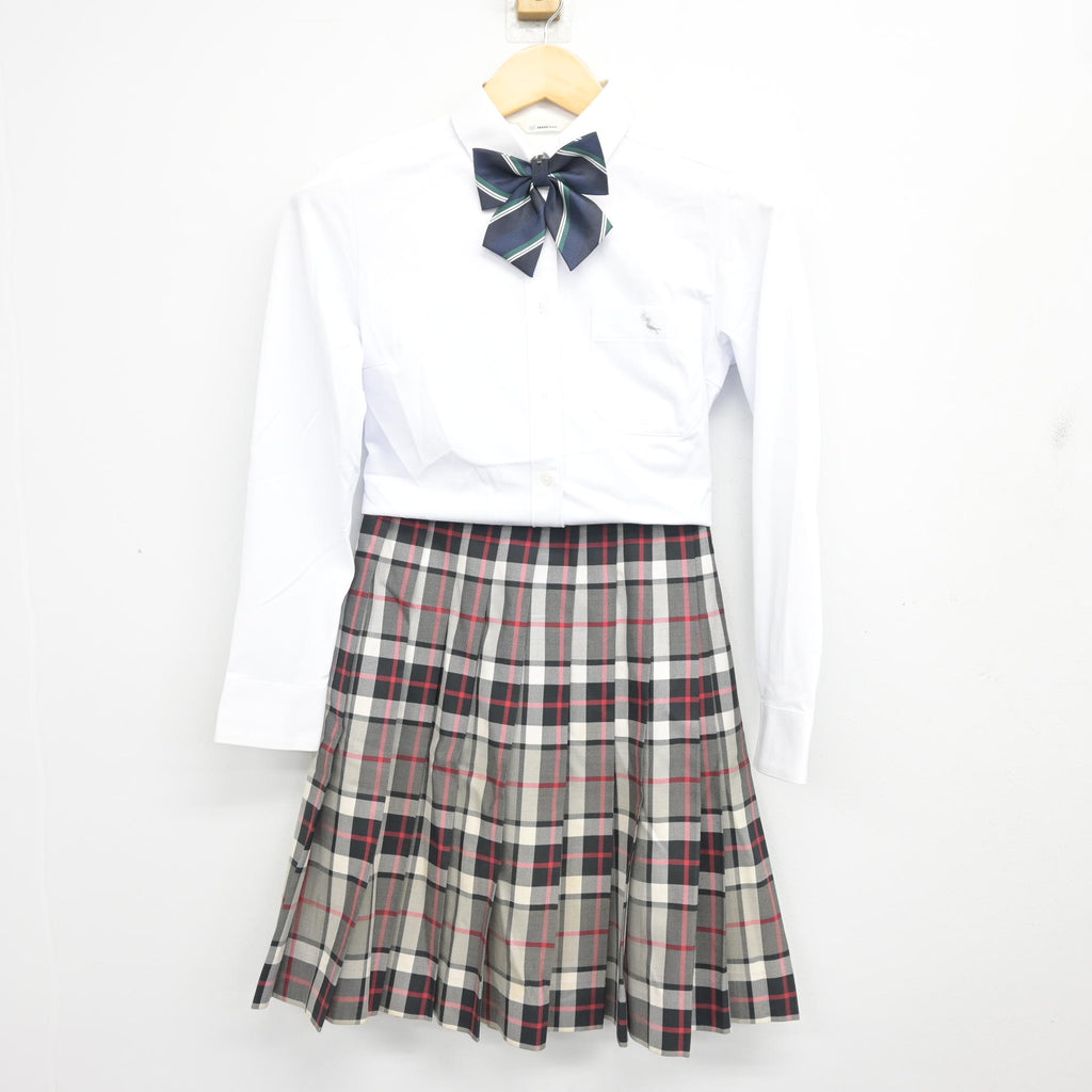 中古】鹿児島県 神村学園高等部 女子制服 3点 (シャツ・スカート