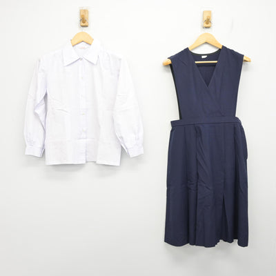 【中古】和歌山県 和歌山信愛高等学校 女子制服 2点 (シャツ・ジャンパースカート) sf101490