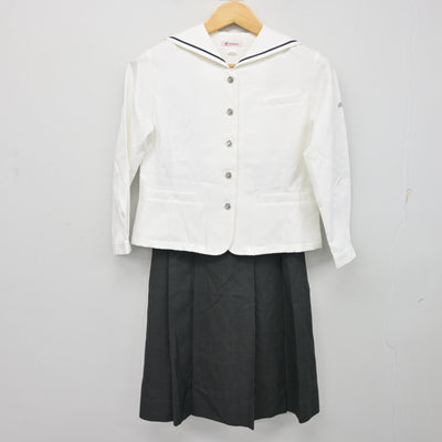 【中古】大分県 明豊高等学校 女子制服 2点 (セーラー服・スカート) sf101534