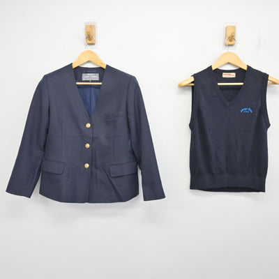 【中古】静岡県 清水第二中学校 女子制服 3点 (ブレザー・ニットベスト・スカート) sf101590