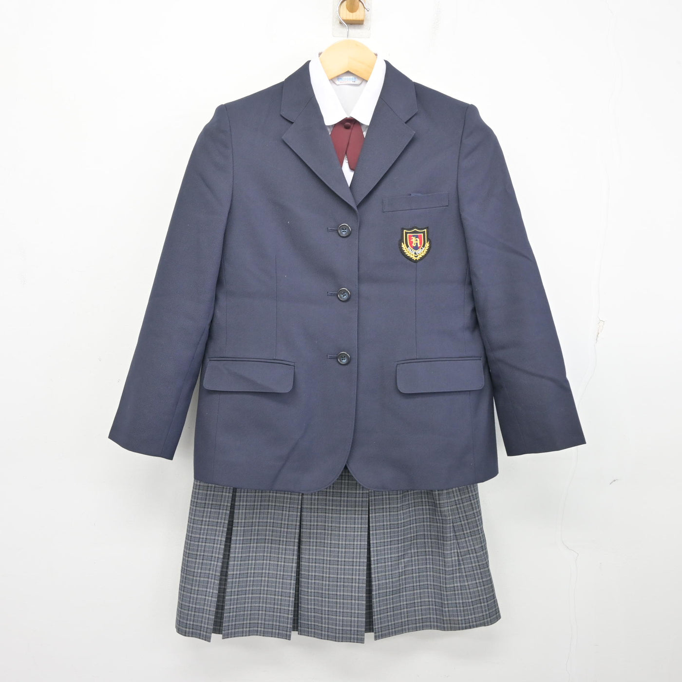 【中古】兵庫県 櫨谷中学校 女子制服 5点 (ブレザー・ニット・シャツ・スカート) sf101603